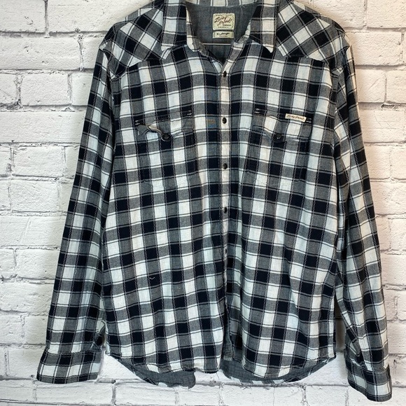 Lucky Brand Buffalo Check Taylor Swift Snake Embroidery Western Button Down XL - Picture 5 of 8